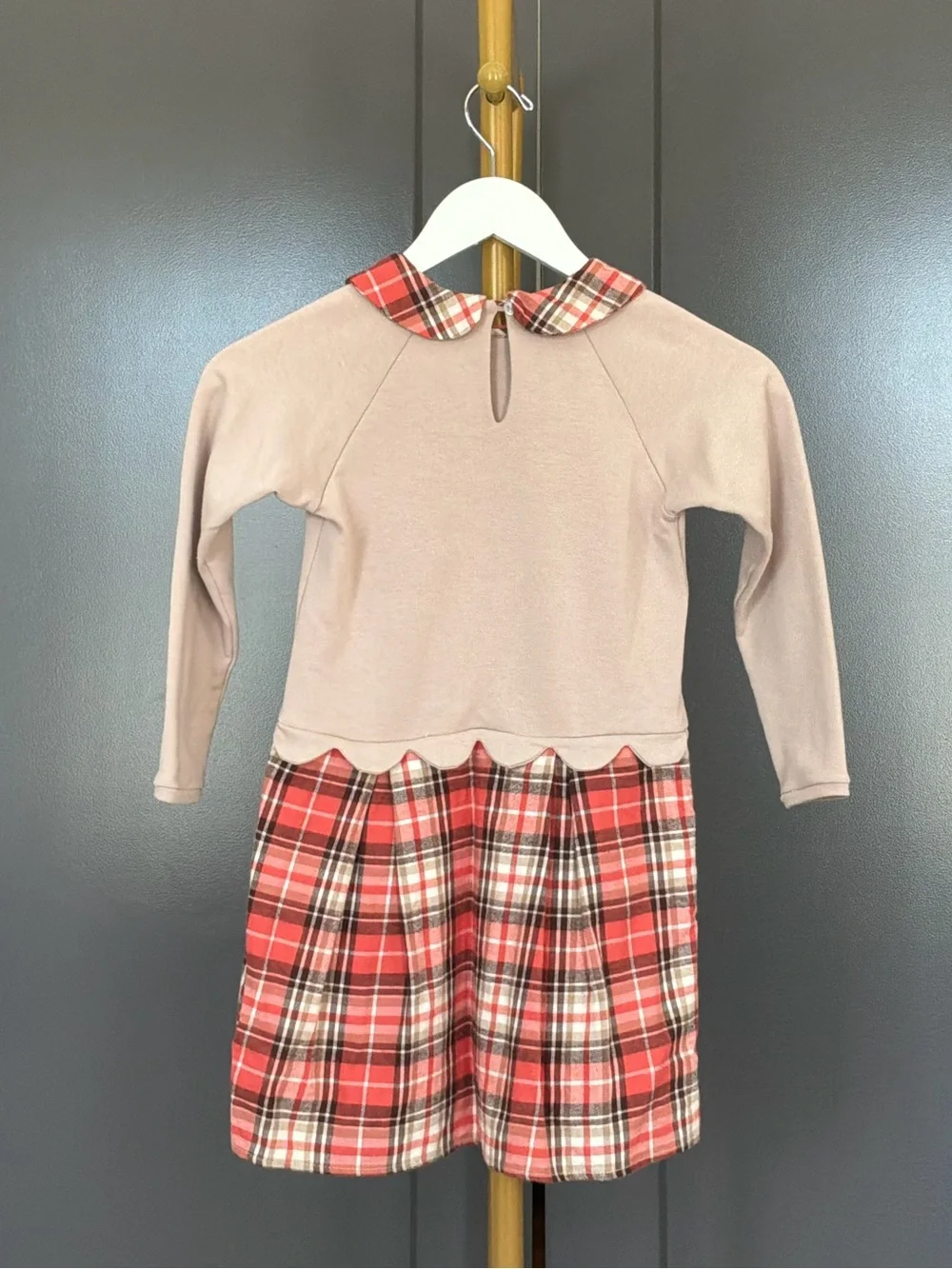 Bella Bliss Plaid Scallop Dress Size 7
